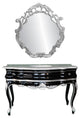 Handmade 48'' Single Bath Vanity, Italian Marble Top, Solid Wood, Mirror, Black
