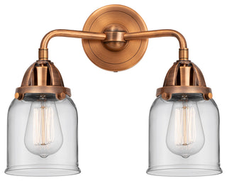 Small Bell Bath Vanity Light, Antique Copper, Clear, Clear