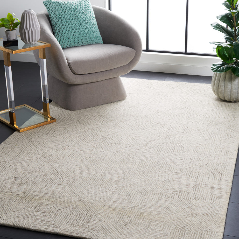 Safavieh Couture Abstract Collection, ABT425 Rug, Grey/Ivory, 6'x9'