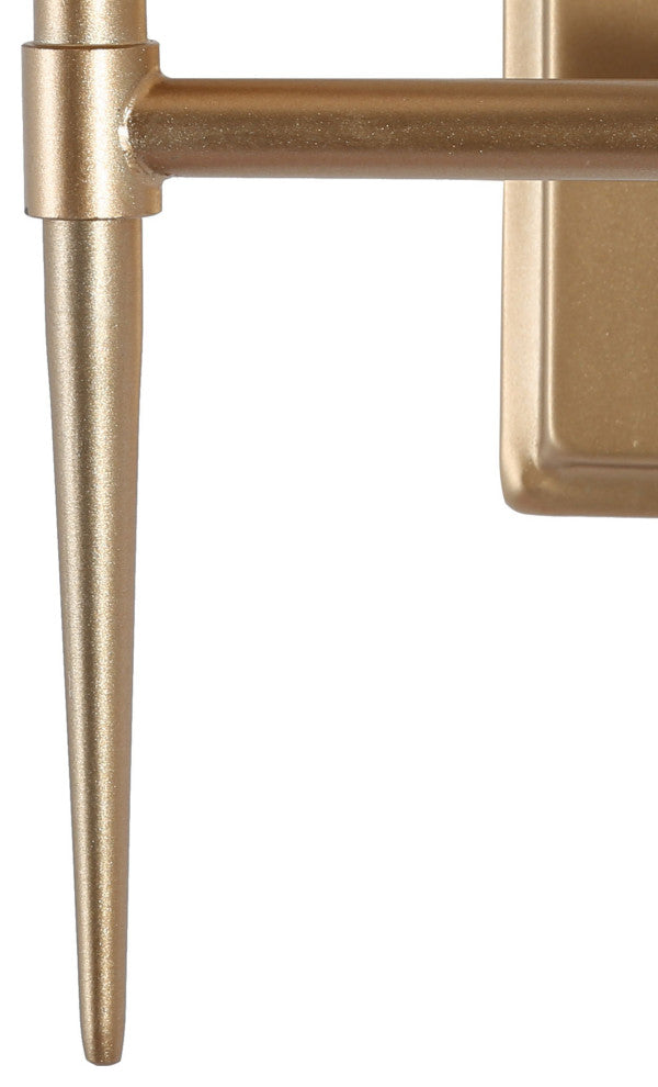 LALUZ Matte Gold with Fabric Shade Modern Bathroom Vanity Light, 2-Light