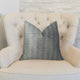 Trivoli Circle Gray and Cream Handmade Luxury Pillow, 24"x24"