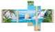 Wooden Terrace with Sea View, Landscape Photo Canvas Print, 60"x32", 5 panels