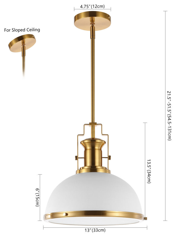 Stella Moravian Star Metal/Glass LED Flush Mount, Brass Gold/White, Width: 13"