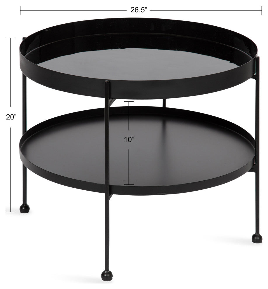 Nira Metal Coffee Table, Black 26" Diameter