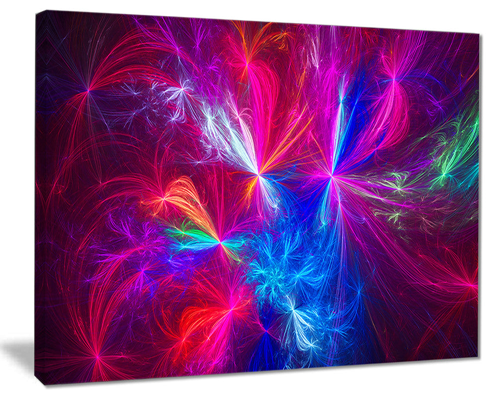 "Christmas Fireworks Red" Digital Art Canvas Print