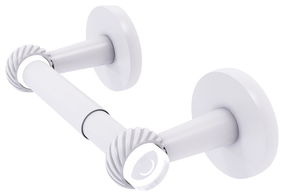 Clearview Two Post Toilet Tissue Holder with Twisted Accents, Matte White