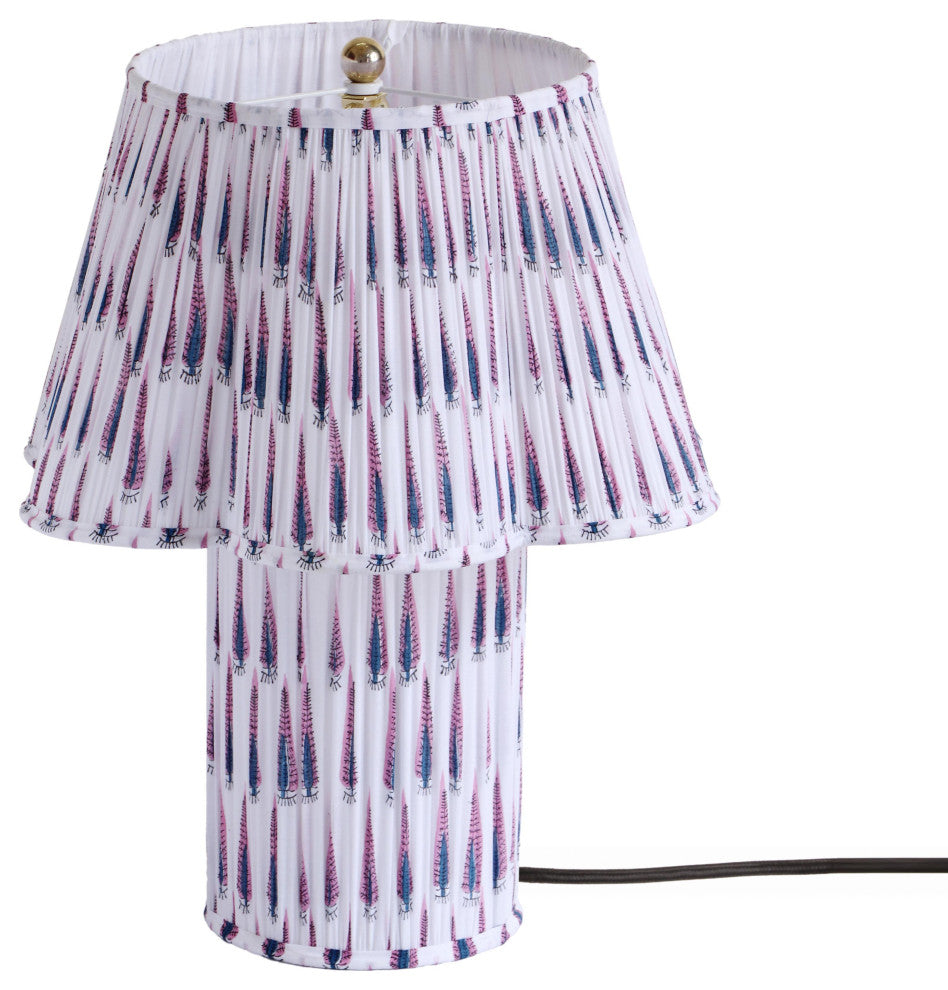 Corrine Table Lamp, Purple and White