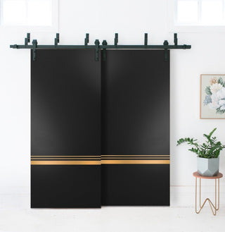 Slab Barn Door Panel 42 x 84 | Planum 2010 Matte Black with  | Sturdy Finished