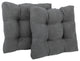 19" Squared Microsuede Tufted Dining Chair Cushion, Set of 2, Steel Gray