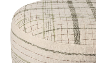 Chris Loves Julia x Loloi Wallace Cream 36"W x 36"D x 17"H Round Pouf