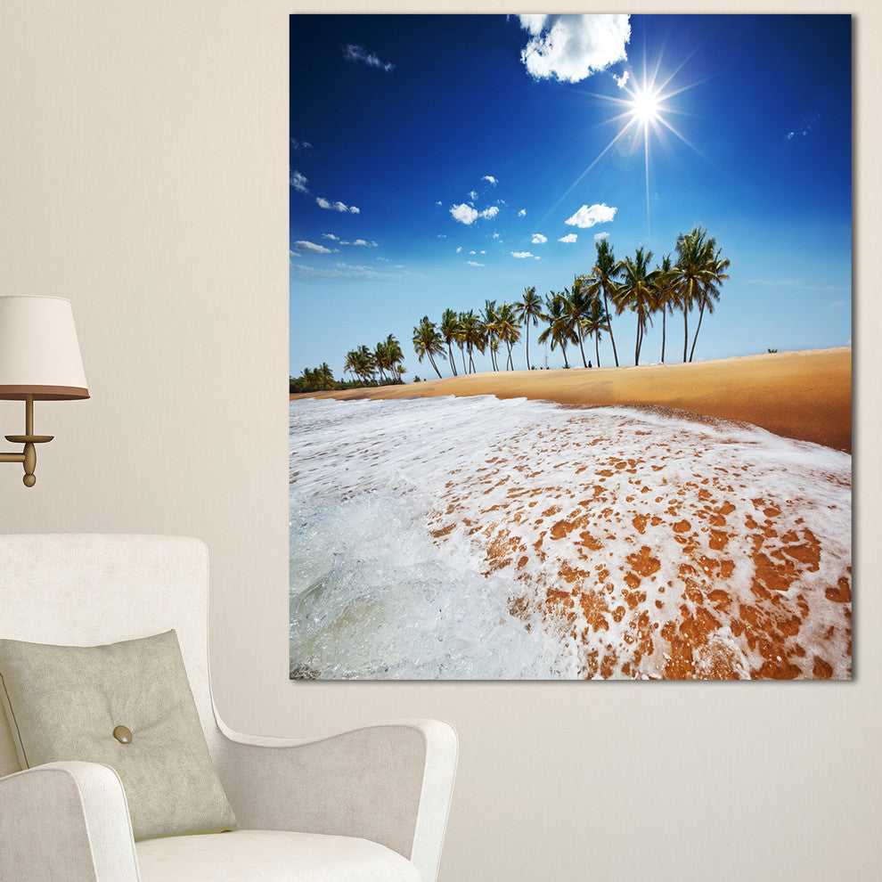 Beautiful Seashore and Palm Trees, Seashore Canvas Art Print, 30"x40"