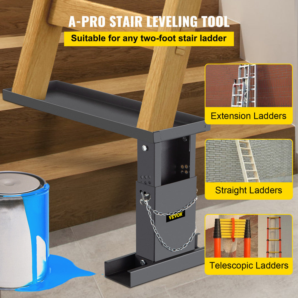 VEVOR Ladder Aide Extension Ladder Leveler 23.4"x7.6" A-PRO Leveling Tool Stair