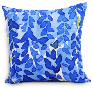 Flower Bell Decorative Floral Throw Pillow, Blue, 16"
