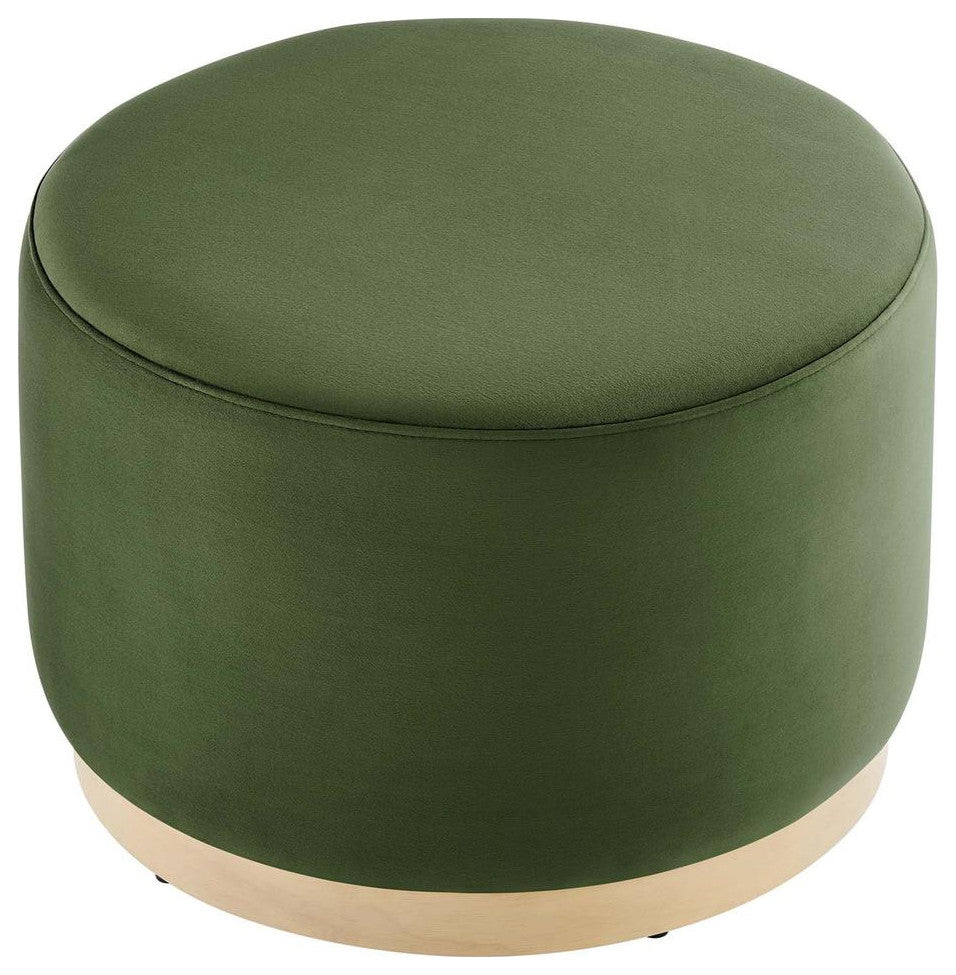 Tilden Large 23 Round Performance Velvet Upholstered Ottoman