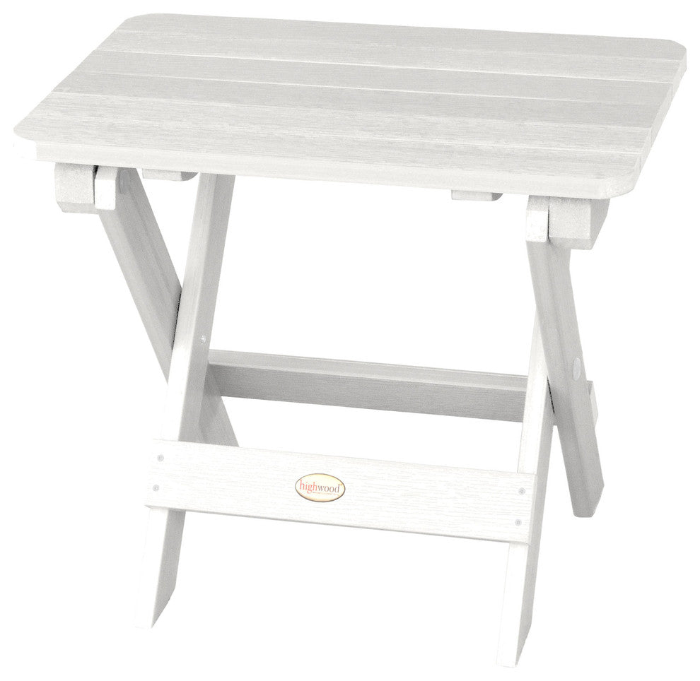 4 Classic Westport Adirondack Chairs, 2 Folding Side Tables, White