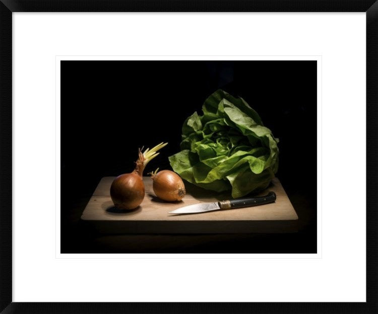 "Onions And Lettuce" Framed Digital Print by Antonio Zoccarato, 24x20"
