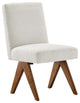 Lyra Boucle Fabric Dining Room Side Chair, Set of 2, Ivory