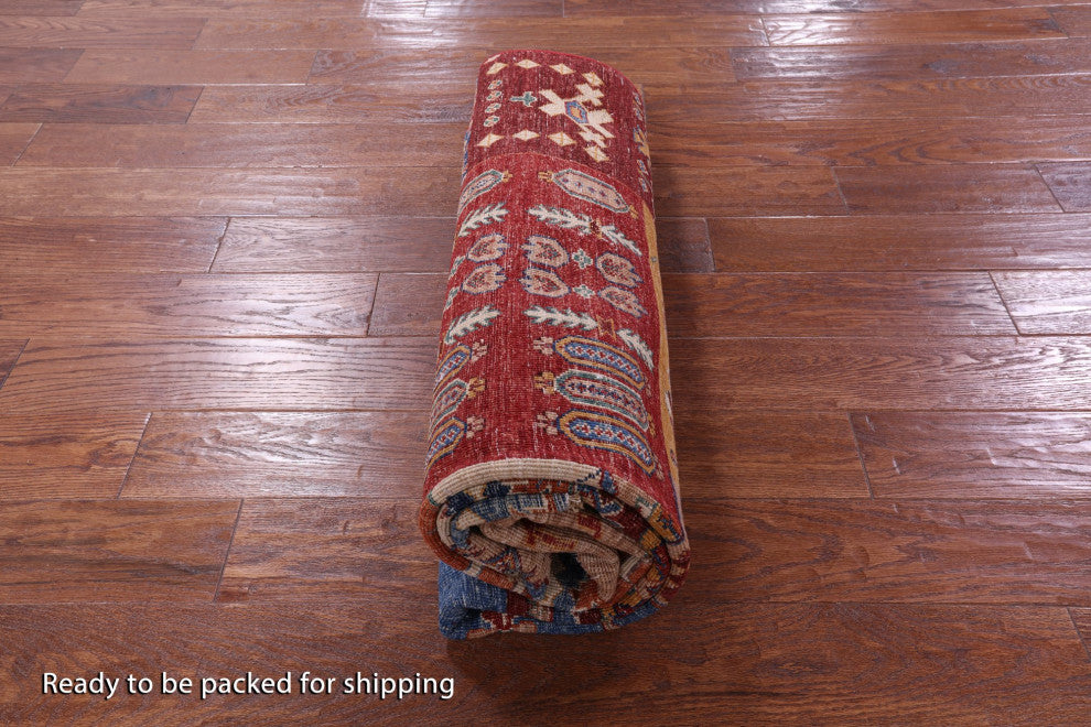Super Kazak Handmade Wool Rug 5' 7" X 7' 7" Q11091