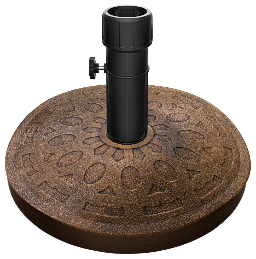 Pure Garden Heavy Duty Resin and Cement 34 lb Outdoor Umbrella Base, Bronze