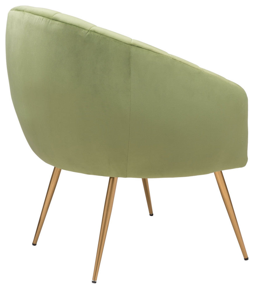 Accent Chair, Steel Metal, Fabric, Green, Gold, Lounge Cafe Lobby Hospitality
