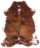 6' 5" X 5' 5" Brindle Natural Cowhide Rug C1912