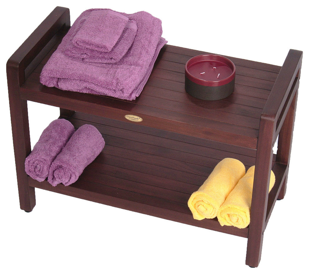 Classic Teak Shower Bench With LiftAid Arms, 29"x18"