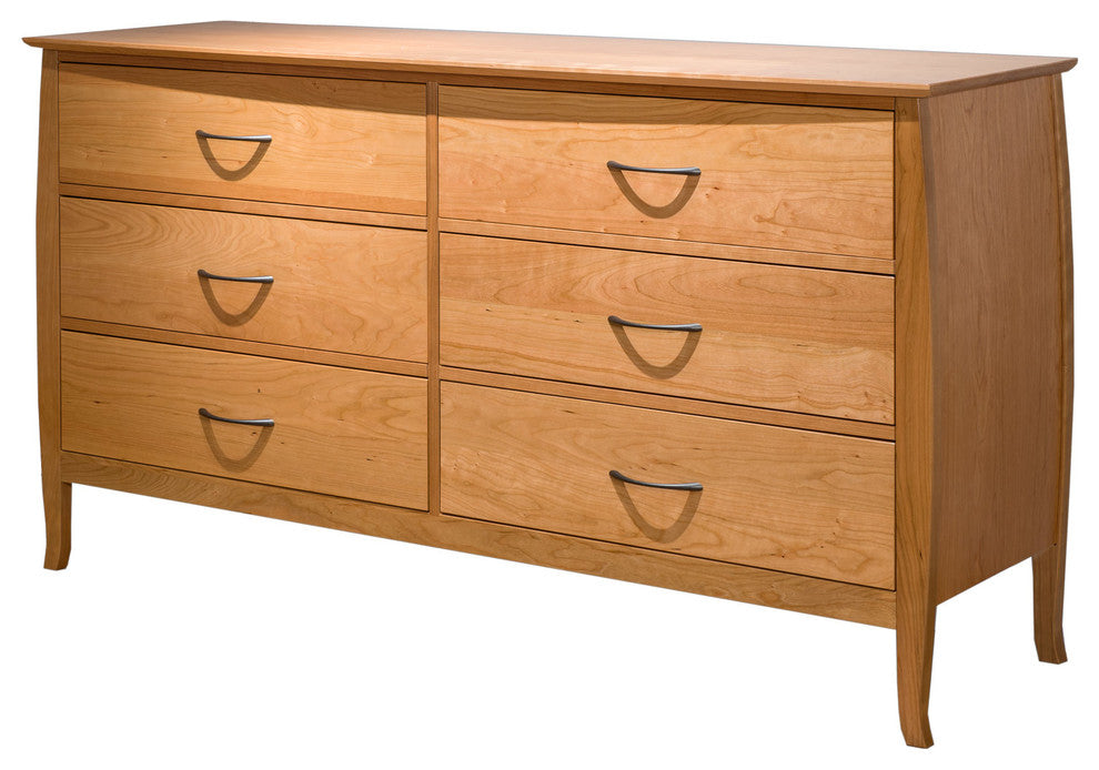 Cascade 6 Drawer Double Dresser, Natural Cherry