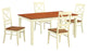 Niqu5-Whi-W, 5-Piece Dinette Set, Kitchen Table and 4 Dining Chairs