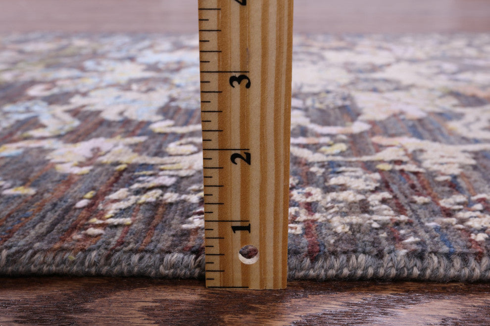 Modern Wool and Silk Hand-Knotted Runner Rug 2' 6" X 11' 11" Q9251