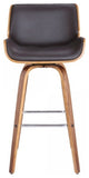 Tyler 30" Mid-Century Swivel Bar" Barstool, Brown Faux Leather