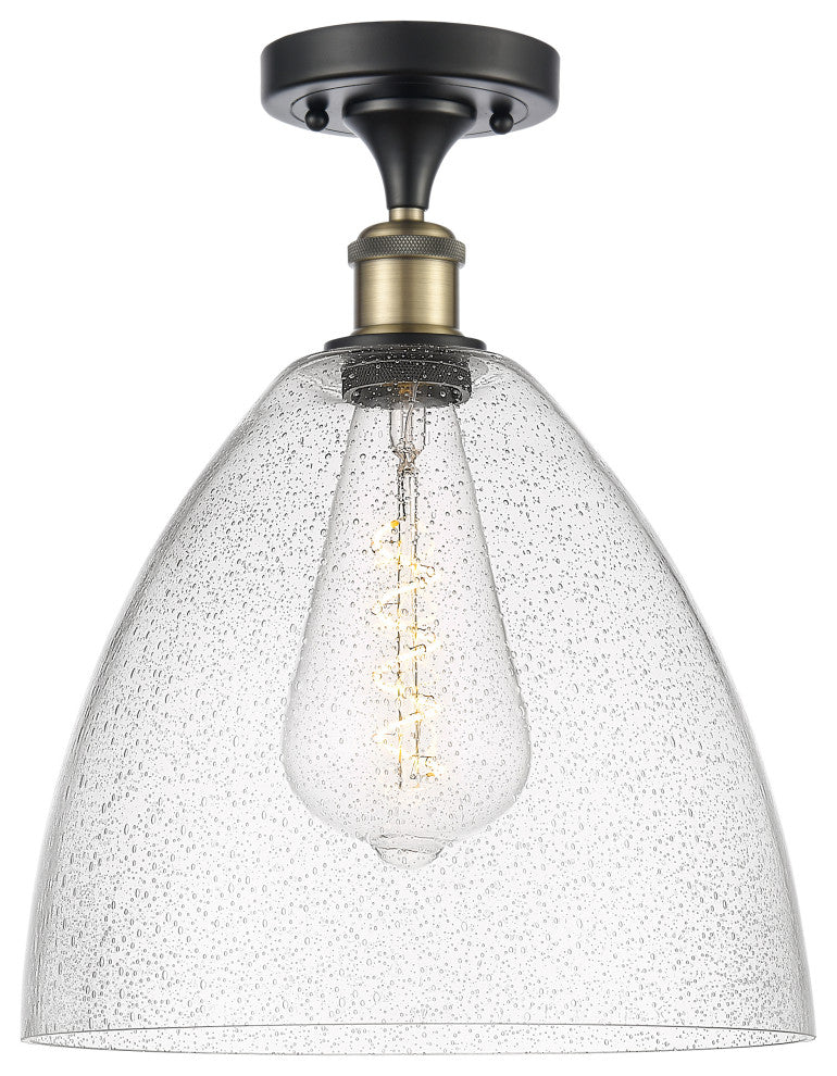 Innovations 516-1C-BAB-GBD-124-LED 1 Light Semi-Flush Mount, Black Antique Brass