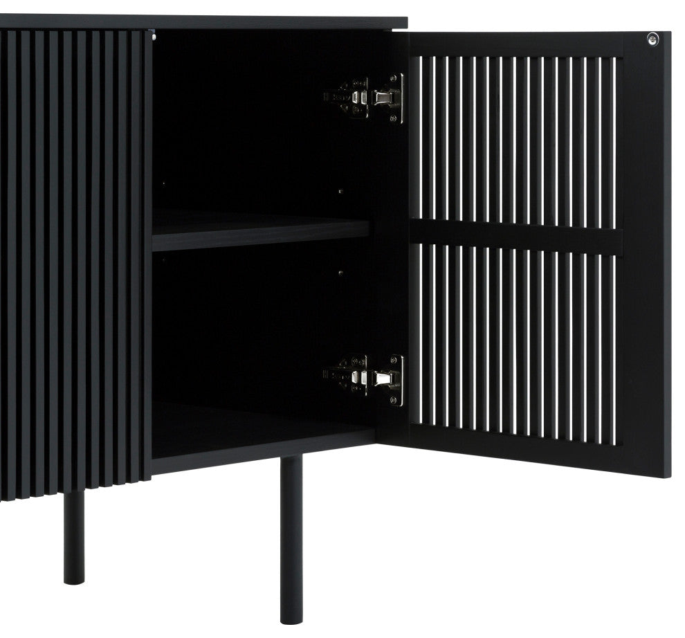 Pasadena 4 Door Wood Buffet Cabinet With Black Oak Finish