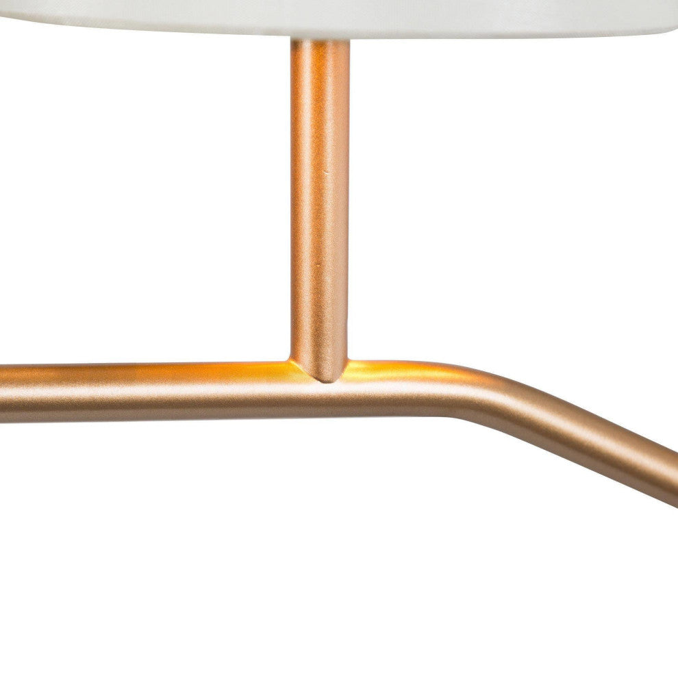 4-Lightsmatte Gold and White Fabric Shade Modern Linear LED Kitchen Island Lamp