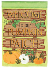 Welcome Pumpkin Patch Flag, Burlap, Garden