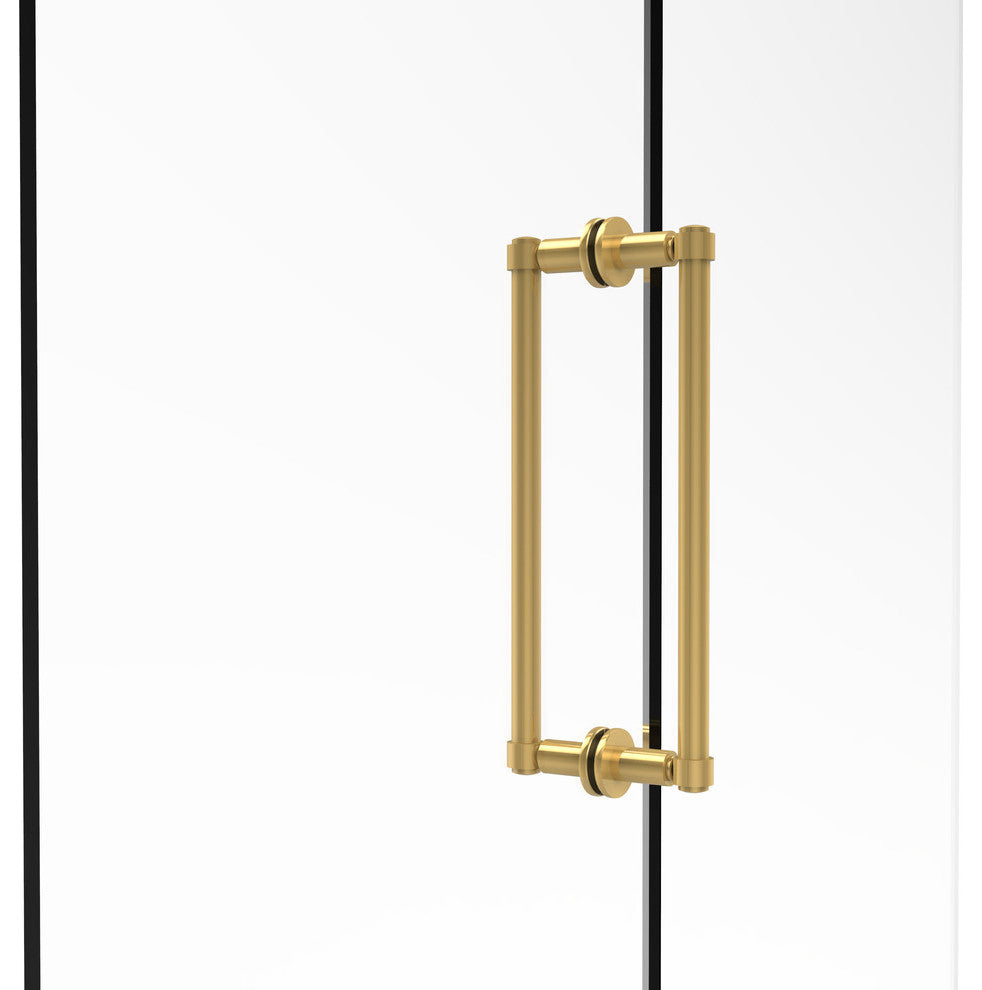 Contemporary 12" Back to Back Shower Door Pull, Polished Brass