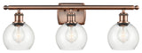 Innovations 516-3W-AC-G122-6 3 Light Bath Vanity Light, Antique Copper