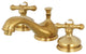 Kingston Brass Widespread Bathroom Faucet With Brass Pop-Up, Brushed Brass