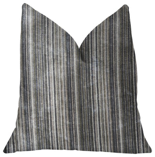 New Hampton Ivory and Blue Luxury Throw Pillow, 18"x18"