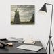 Faux Rustic Reclaimed Wood Turkey Point Lighthouse Canvas Prints, 16" X 20"