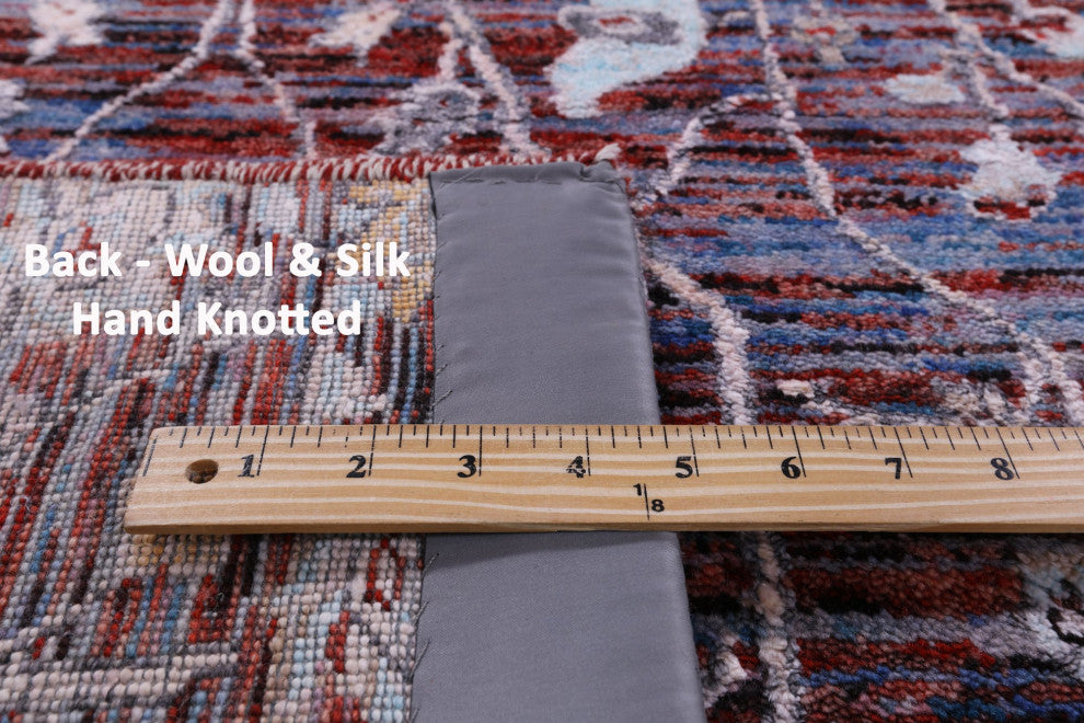 8' 0" X 10' 0" Persian Ziegler Wool and Silk Hand-Knotted Rug Q11795