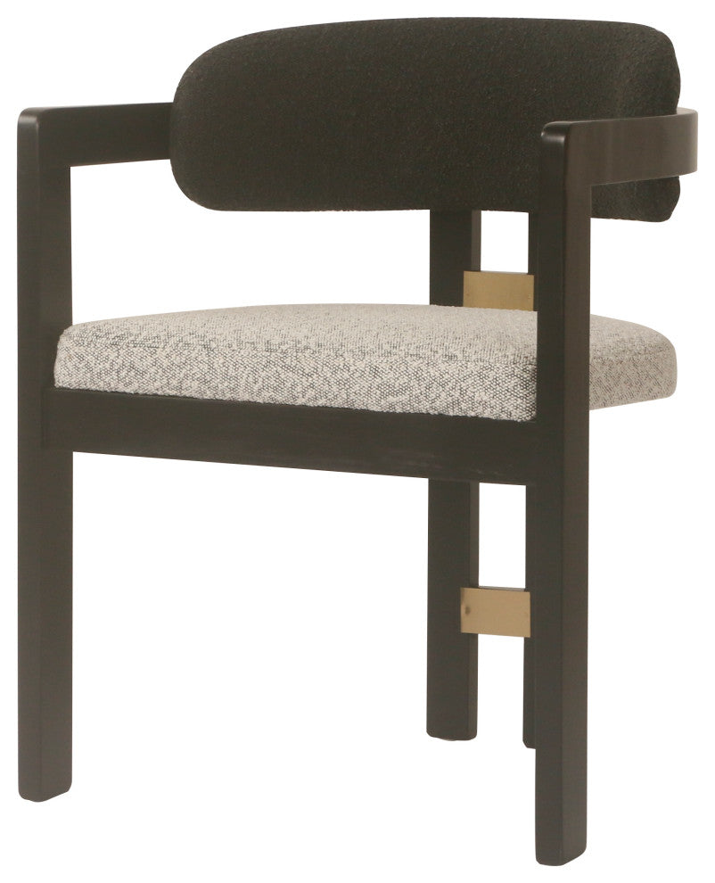 Conan Wood Dining Armchair Chair, Black and White