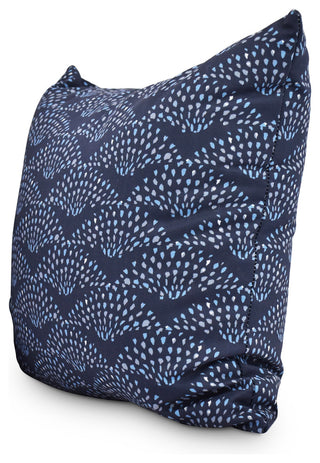 Fan Dance 20" Blue Geometric Print Decorative Throw Pillow