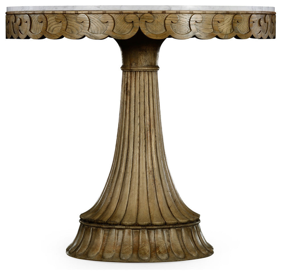 Marble Top Oak Center Table