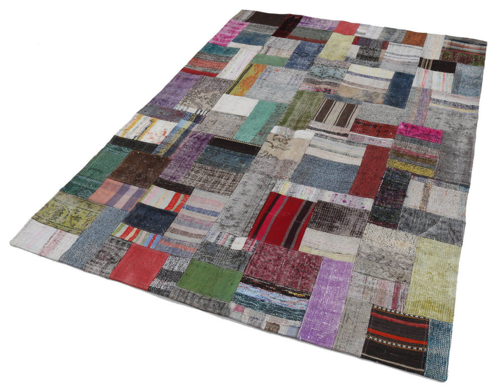 Rug N Carpet - Handmade Anatolian 5' 7'' x 7' 10'' Tribal Patchwork Kilim Rug
