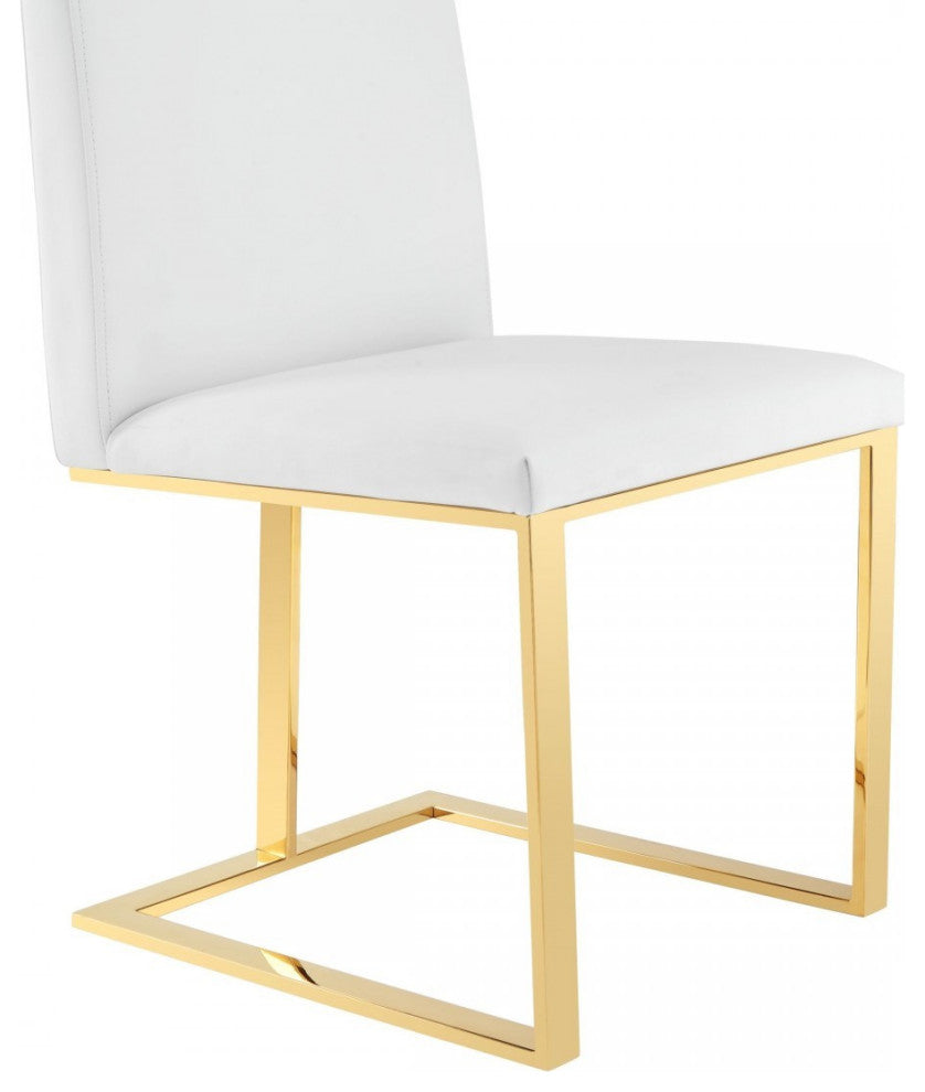 White Gold Contemporary Dining Chair