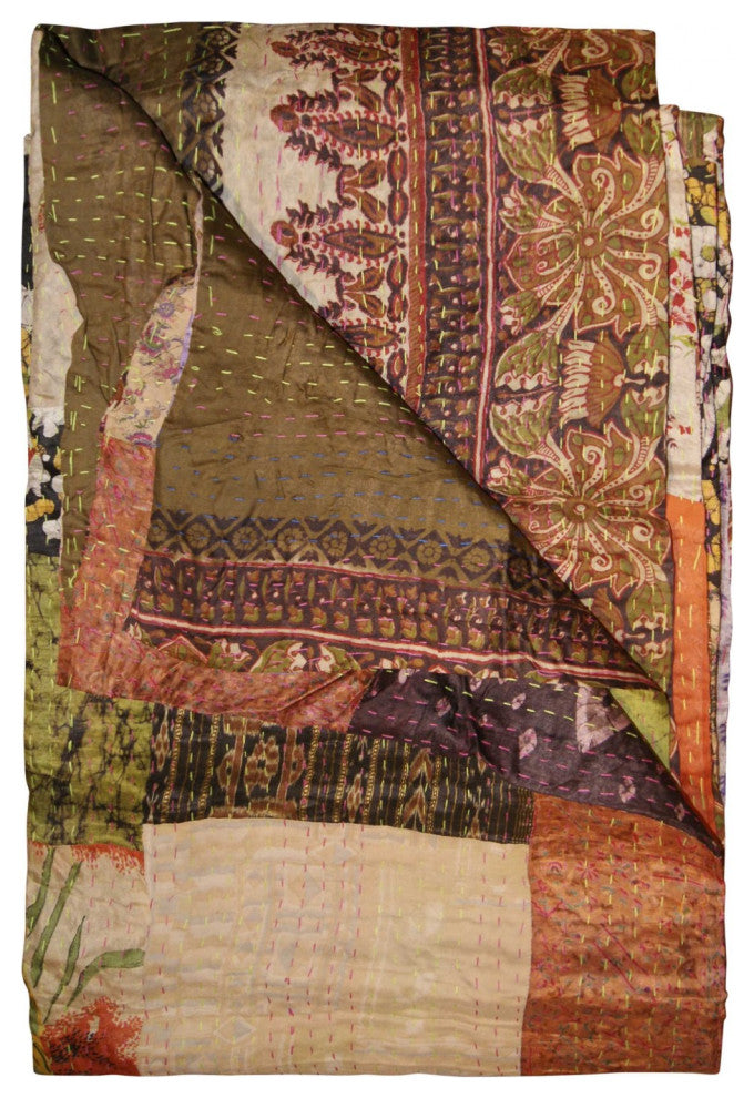 HomeRoots 50" x 70" Silk Multicolor Throws