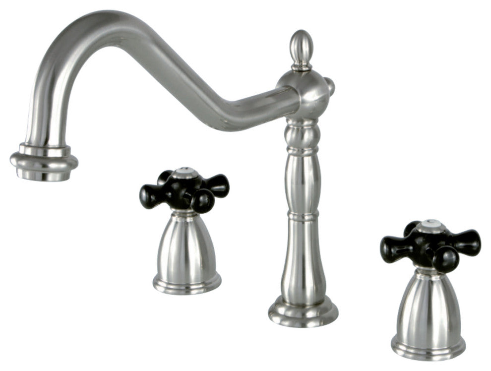 Kingston Brass Widespread Kitchen Faucet, Brushed Nickel