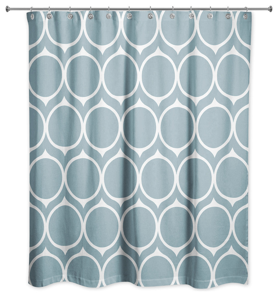 Mid Mod Circles Shower Curtain, Teal