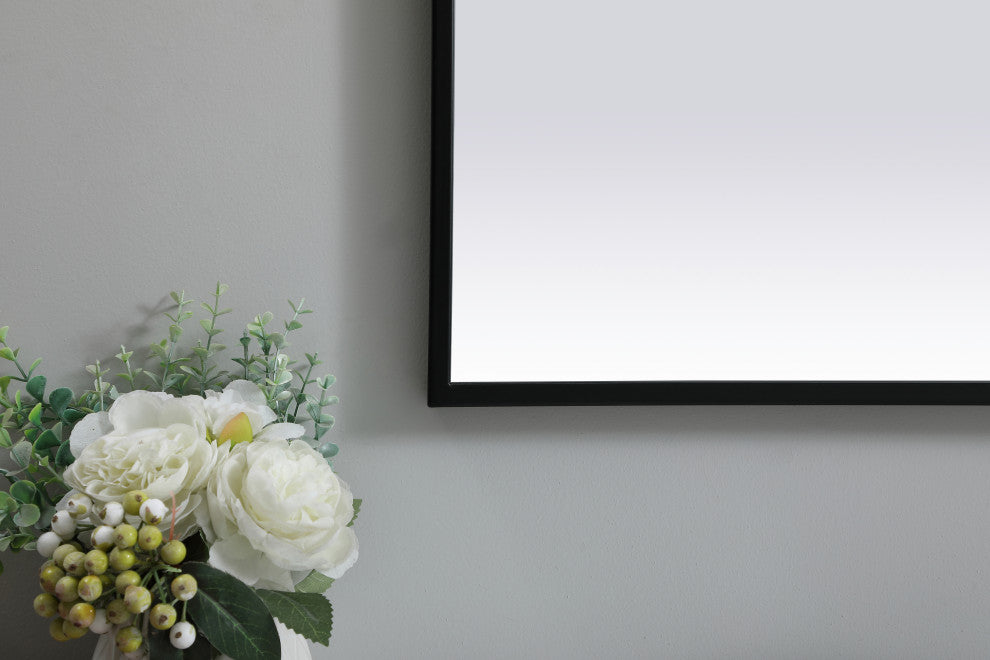Metal Frame Arch Mirror 27X40 Inch, Black