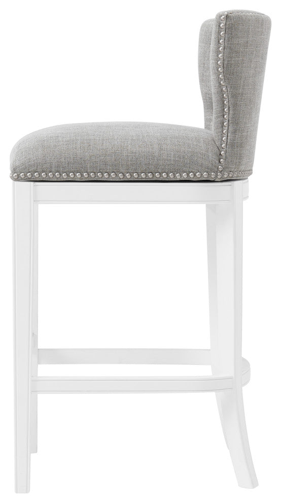 Miranda Swivel Bar Stool, White, 2, Bar Height